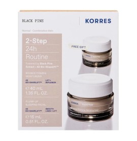 Korres Set 2-Step 24h Routine Black Pine Μαύρη Πεύκη 4D Κρέμα Ημέρας Σύσφιξης - Lifting για Κανονικές - Μικτές Επιδερμίδες 40ml + Δώρο Black Pine 4D Κρέμα Νυκτός για Σύσφιγξη - Lifting 15ml