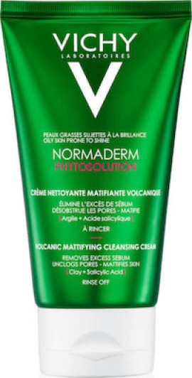 Vichy Normaderm Phytosolution Volcanic Mattifying Κρέμα Καθαρισμού 125 ml