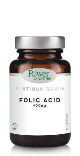 Power of Nature Platinum Range Folic Acid 400 μg 30 φυτικές κάψουλες