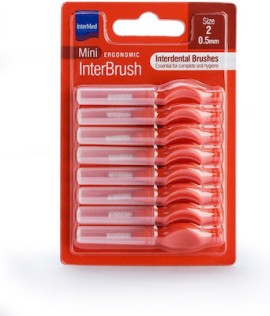 Intermed Ergonomic InterBrush Mini Size 2 Μεσοδόντια Βουρτσάκια Κόκκινα 8τμχ.