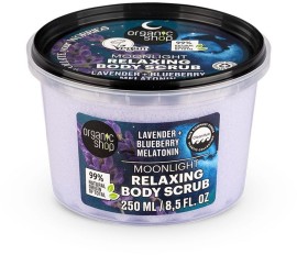 Organic Shop Dreamy Night Χαλαρωτικό Scrub Σώματος Moonlight με Λεβάντα, Blueberry & Μελατονίνη για Απαλή Απολέπιση & Αναζωογόνηση, 250ml