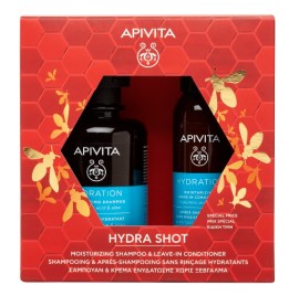 Apivita Hydra Shot Promo Hydration Shampoo Hyaluronic Acid & Aloe 250 ml + Hydration Moisturizing Leave In Conditioner 100 ml