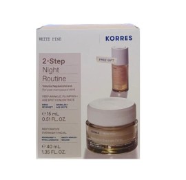 Korres Set 2-Step Night Routine White Pine Λευκή Πεύκη Κρέμα Νυκτός για Αναπλήρωση Όγκου 40ml + Δώρο White Pine Serum Λευκή Πεύκη Ορός Προσώπου για Αναπλήρωση Όγκου 15ml