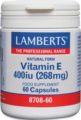 Lamberts Vitamin E 400iu Natural Form, 60 Caps