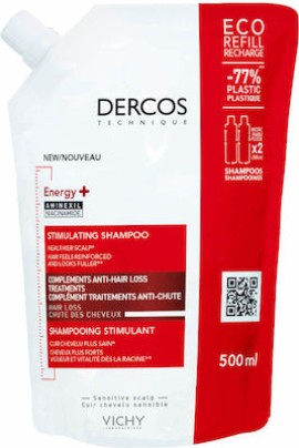 Vichy Dercos Energy+ Stimulating Shampoo Σαμπουάν για την Τριχόπτωση Eco Refill 500 ml