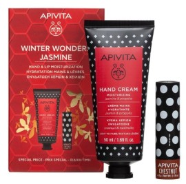 Apivita Winter Wonders Jasmine Κρέμα Χεριών με Γιασεμί & Πρόπολη 50 ml + Lip Care Chestnut 4.4 gr