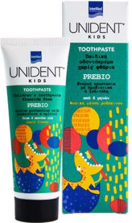 Intermed Unident Kids Toothpaste Prebio Παιδική Οδοντόκρεμα Χωρίς Φθόριο 50 ml