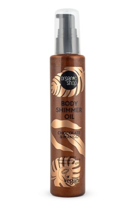 Organic Shop Body Shimmer Oil Chocolate & Mango Λάδι Σώματος για Λάμψη 100 ml