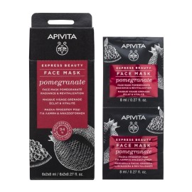 Apivita Express Beauty Face mask Pomegranate Radiance 2 x 8 ml