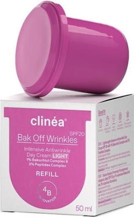 Clinea Bak Off Wrinkles Light SPF20 Refill Αντιγηραντική Κρέμα Ημέρας Ελαφριάς Υφής 50ml.