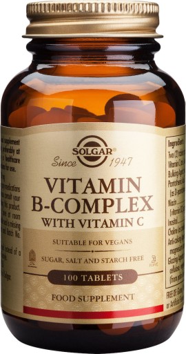 Solgar Vitamin B-Complex with Vitamin C 100 tabs