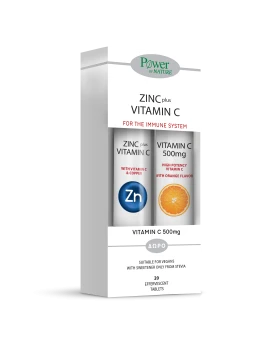 Power Health Zinc & Vitamin C Stevia 20 eff tabs & Δώρο Vitamin C 500 mg 20 eff tabs