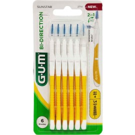 GUM Bi-Direction Interdental 1.4 mm Μεσοδόντια Βουρτσάκια 6 τμχ