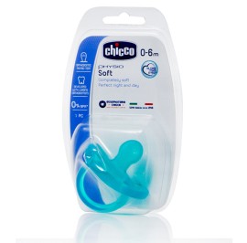 Chicco Physio Soft Πιπίλα Τυρκουάζ όλο Σιλικόνη 6-12m