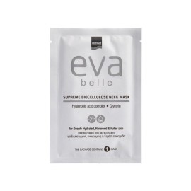 Intermed Eva Belle Supreme Biocellulose, Μάσκα Λαιμού Με Υαλουρονικό Οξύ & Γλυκερίνη 2τμχ