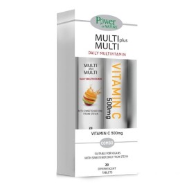 Power Health Multi plus Multi Stevia 20 αναβράζοντα δισκία + Δώρο Vitamin C 500 mg 20 αναβράζοντα δισκία