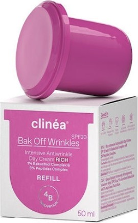 Clinea Bak Off Wrinkles Rich SPF20 Refill Αντιγηραντική Κρέμα Ημέρας Βελούδινης Υφής 50ml.