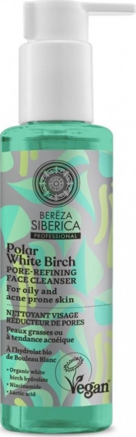 Natura Siberica Polar White Birch, Καθαριστικό Τζέλ Προσώπου Μείωση Πόρων, για Λιπαρή και Ακνεϊκή Επιδερμίδα, 145ml