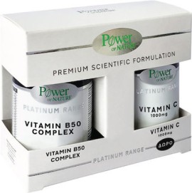 Power of Nature Platinum Range B 50 Complex 30 κάψουλες & Δώρο Βιταμίνη C 1000 mg 20 δισκία