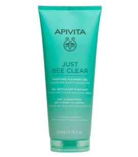 Apivita Just Bee Clear Purifying Cleanser Gel Αναζωογονητικό Τζελ Καθαρισμού 200 ml