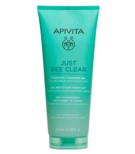 Apivita Just Bee Clear Purifying Cleanser Gel Αναζωογονητικό Τζελ Καθαρισμού 200 ml