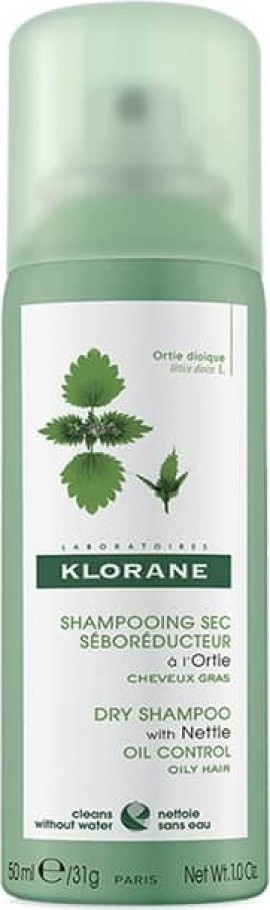 Klorane Dry Shampoo Oil Control With Nettle & Vitamin E Ξηρό Σαμπουάν Για Λιπαρά Μαλλιά 50 ml