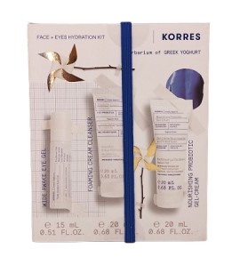 Korres Promo Wide Awake Eye Ενυδατικό Gel Ματιών 15ml & Foaming Cleanser Αφρώδης Κρέμα Καθαρισμού Προσώπου 20ml & Nourishing Probiotic Ενυδατική Gel Κρέμα Προσώπου 20ml 1σετ