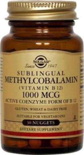 Solgar Methylcobalamin Vitamin B12 1000mcg 30 υπογλώσσια δισκία