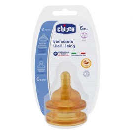 Chicco Original Touch Θηλές από Καουτσούκ Ροής Φαγητού για 6+ μηνών 2τμχ